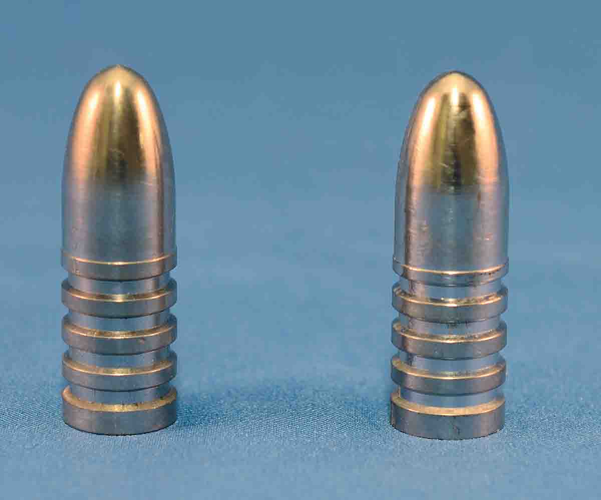 Paul Jones Creedmoor bullet (left) and Buffalo Arms Creedmoor bullet (right)